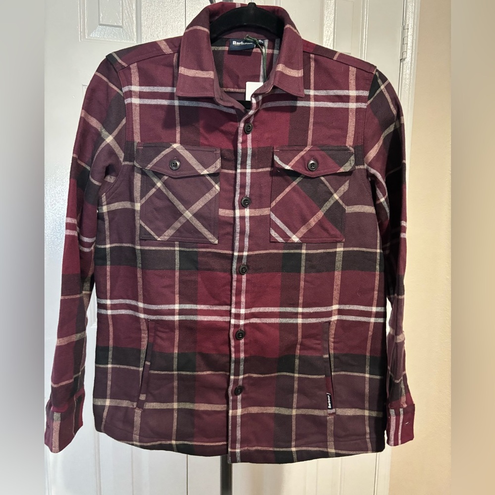 Barbour Kids Plaid Shirt - Burgundy and Black